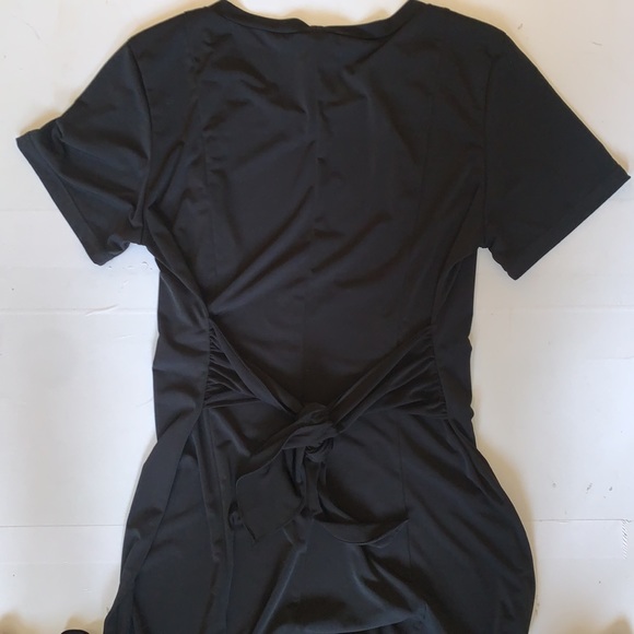Vintage Periwinkle Dress Black Size 14 Short Sleeves - Picture 4 of 5